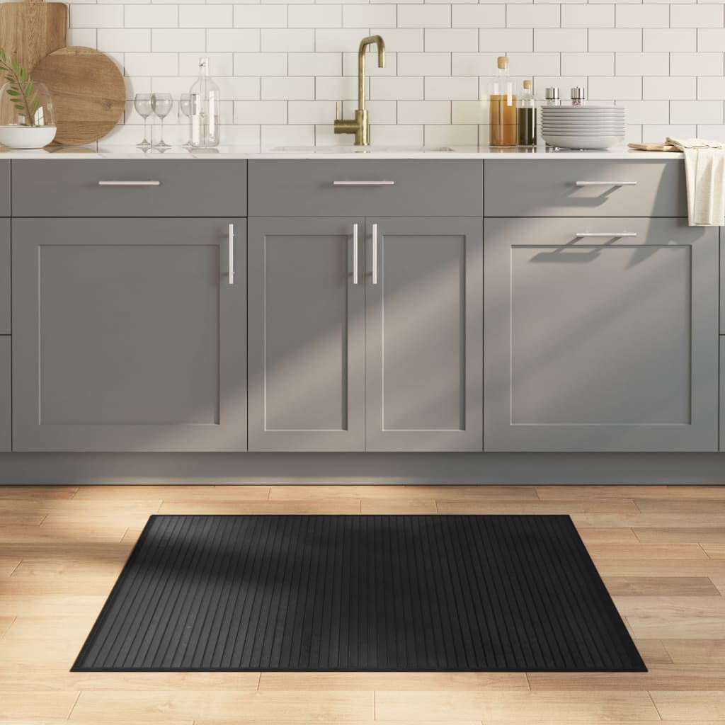 Pravokutni tepih crni 80x100 cm bambus