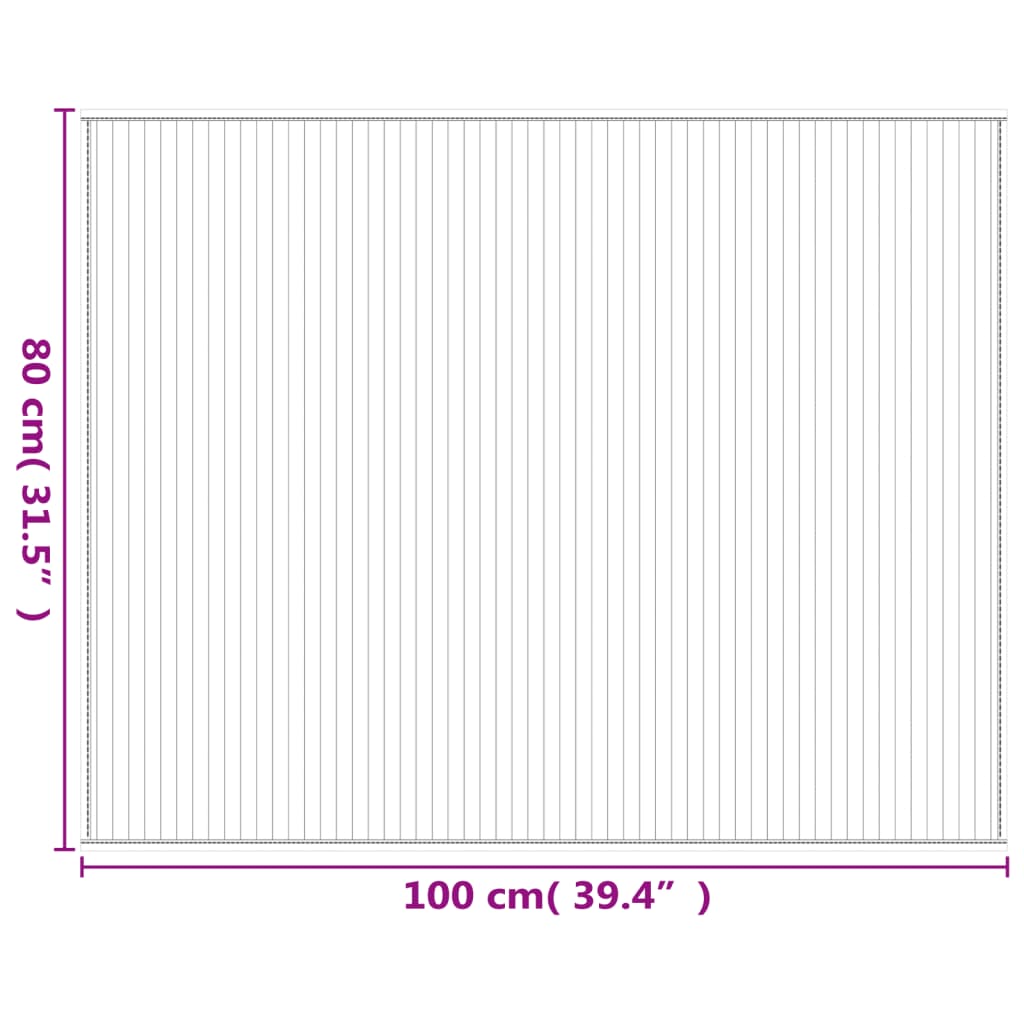 Tepih pravokutni svijetli prirodni 80 x 100 cm od bambusa