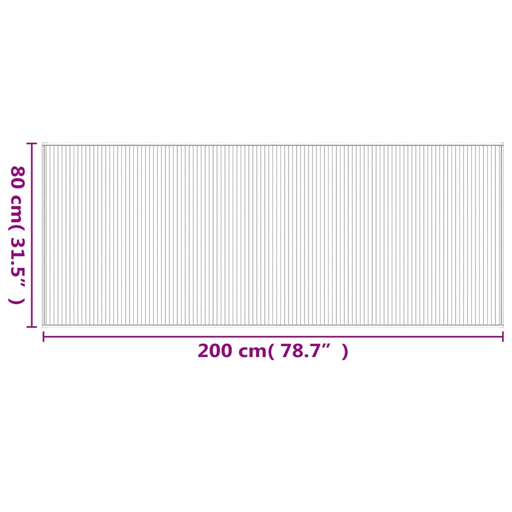 Tepih pravokutni smeđi 80 x 200 cm od bambusa