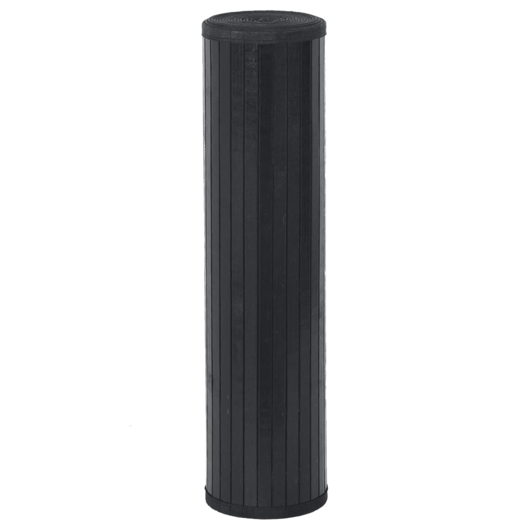 Tepih pravokutni crni 80 x 300 cm od bambusa
