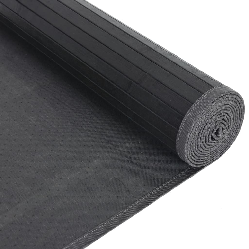 Tepih pravokutni crni 80 x 300 cm od bambusa