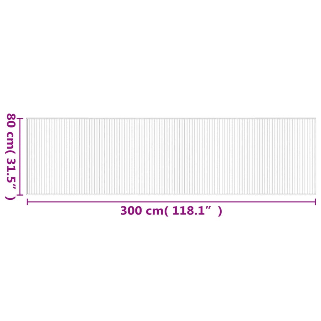 Tepih pravokutni tamnosmeđi 80 x 300 cm od bambusa
