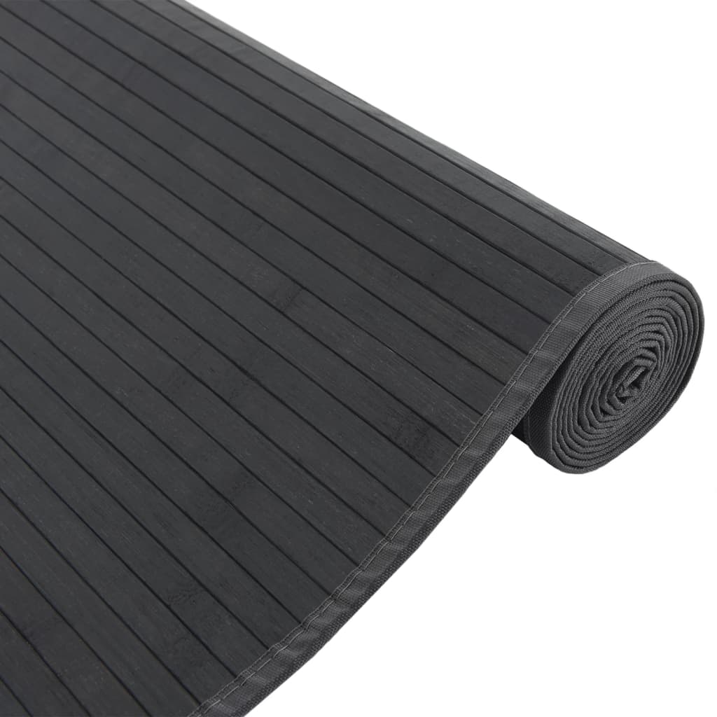 Tepih pravokutni crni 80 x 400 cm od bambusa