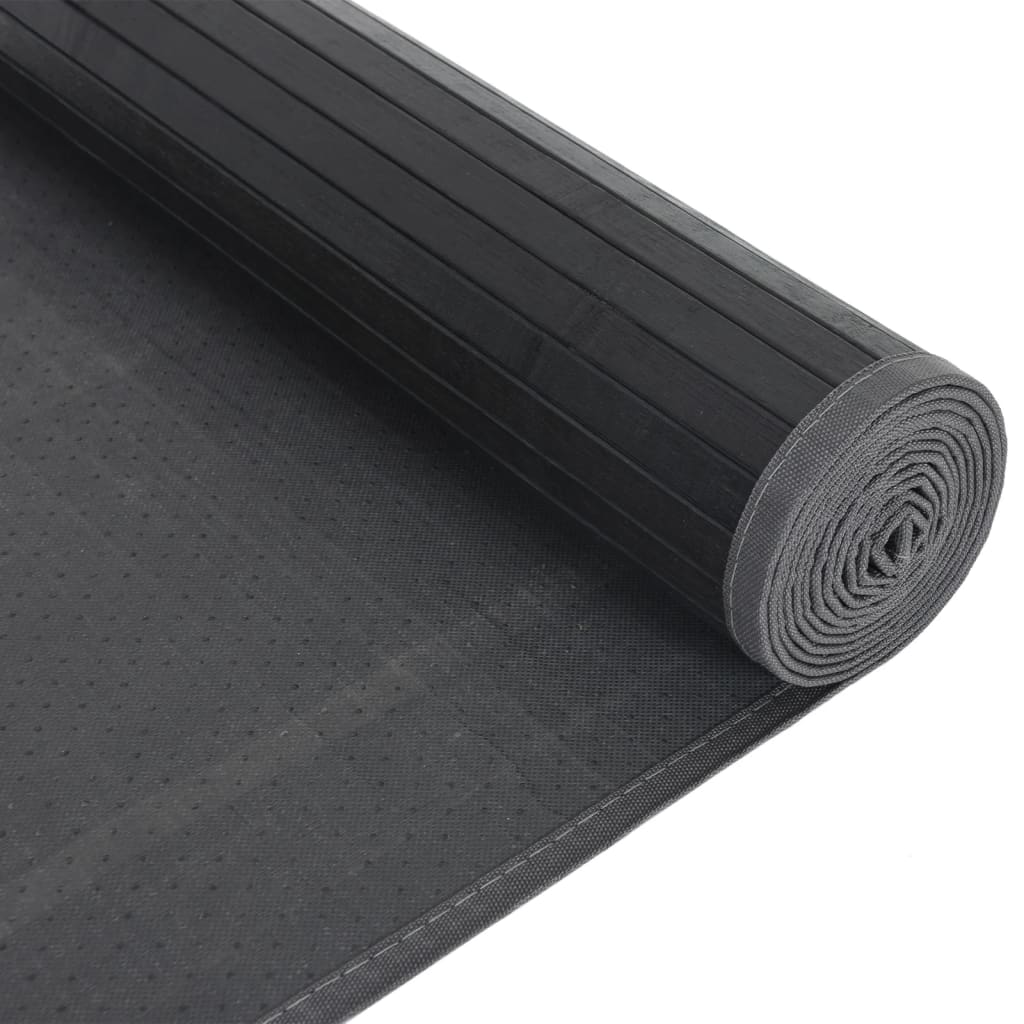 Tepih pravokutni crni 80 x 400 cm od bambusa