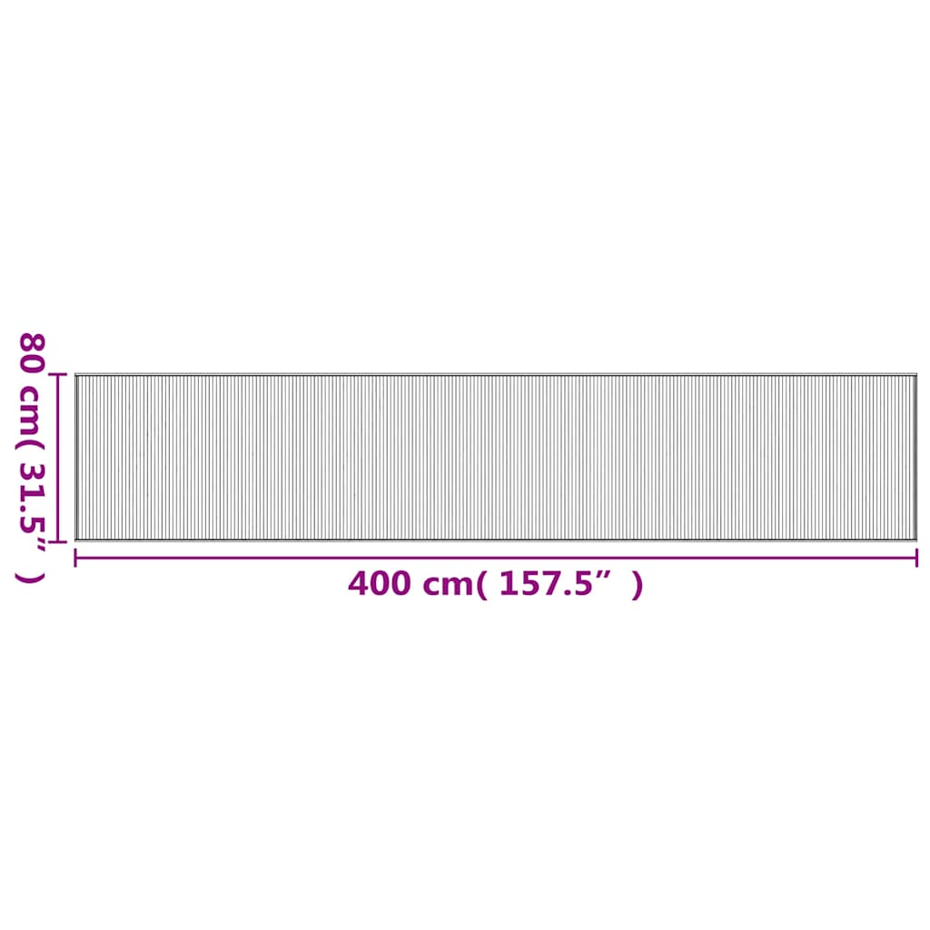 Tepih pravokutni smeđi 80 x 400 cm od bambusa