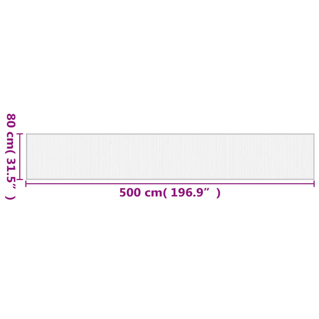 Tepih pravokutni sivi 80 x 500 cm od bambusa