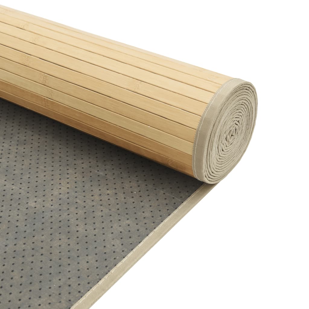 Tepih pravokutni svijetli prirodni 100 x 200 cm od bambusa