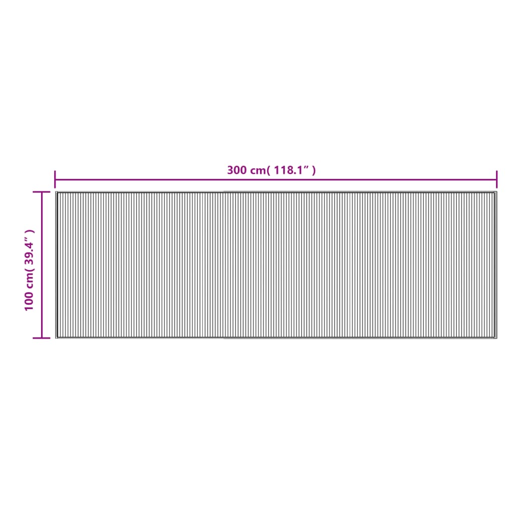 Tepih pravokutni tamnosmeđi 100 x 300 cm od bambusa