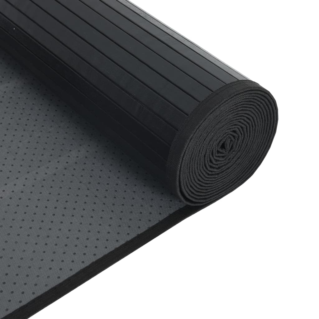 Tepih pravokutni crni 100 x 400 cm od bambusa