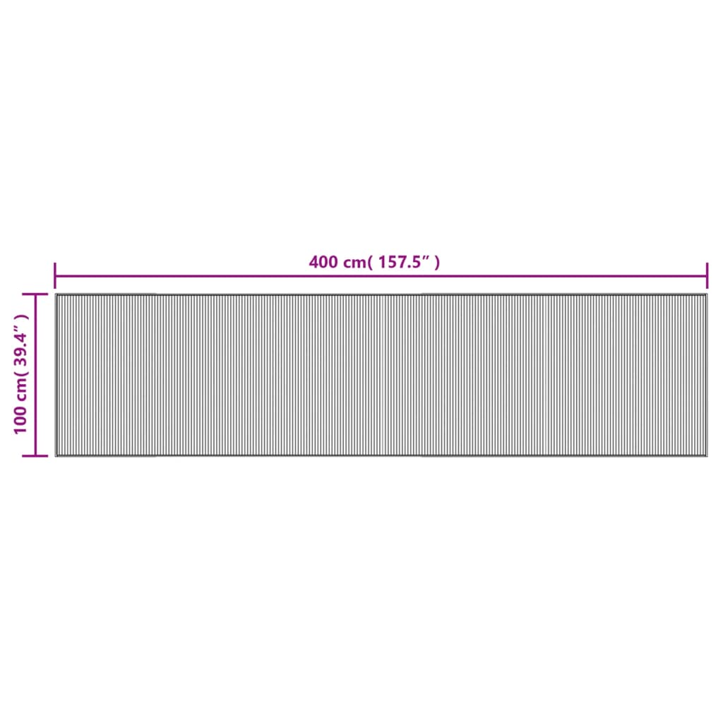 Tepih pravokutni svijetli prirodni 100 x 400 cm od bambusa