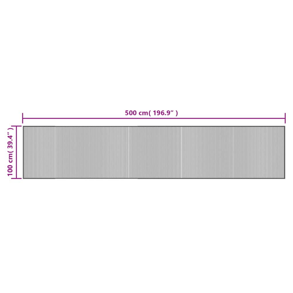 Tepih pravokutni tamnosmeđi 100 x 500 cm od bambusa