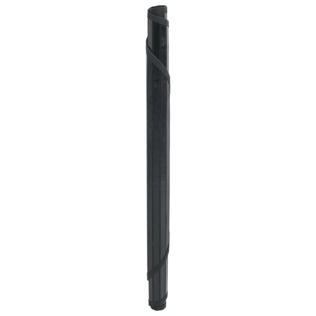 Okrugli tepih crni 60 cm bambus