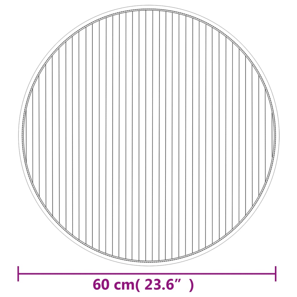 Okrugli tepih tamnosmeđi 60 cm bambus