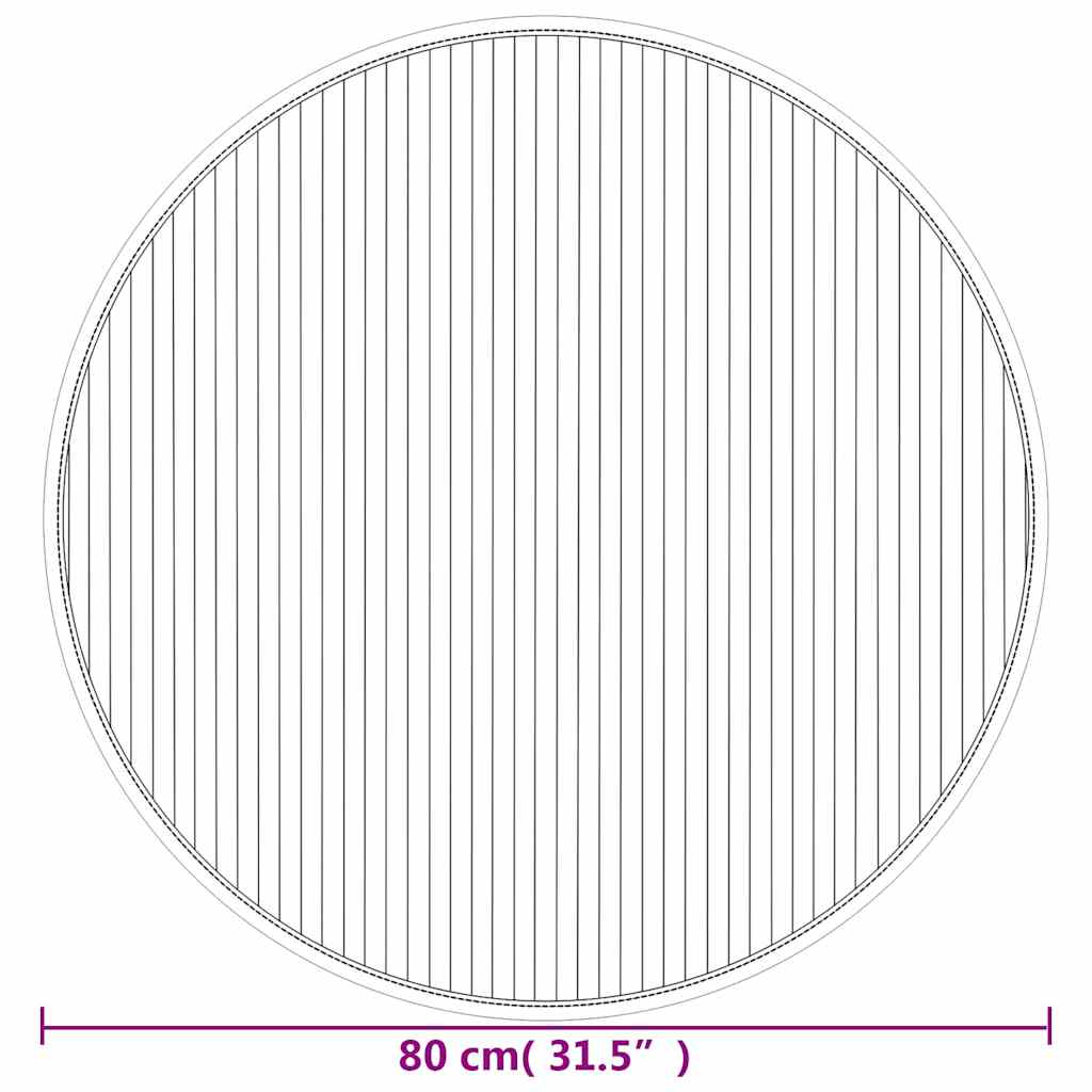 Okrugli tepih smeđi 80 cm od bambusa