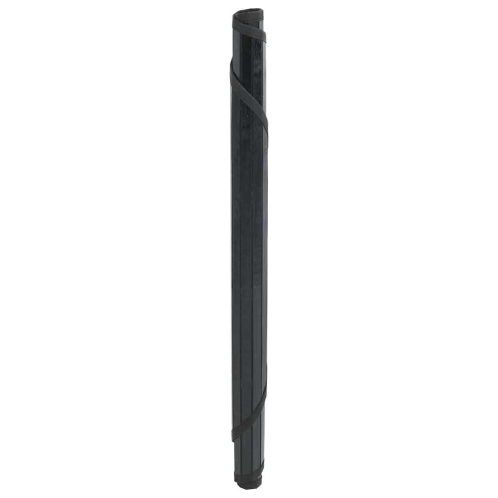 Okrugli tepih crni 100 cm bambus