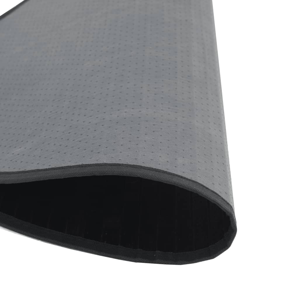 Okrugli tepih crni 100 cm bambus