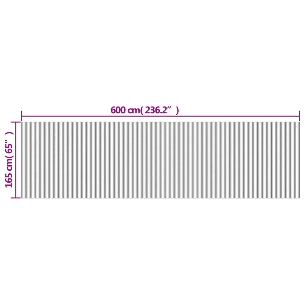 Sobna pregrada siva širina 600 cm visina 165 cm od bambusa