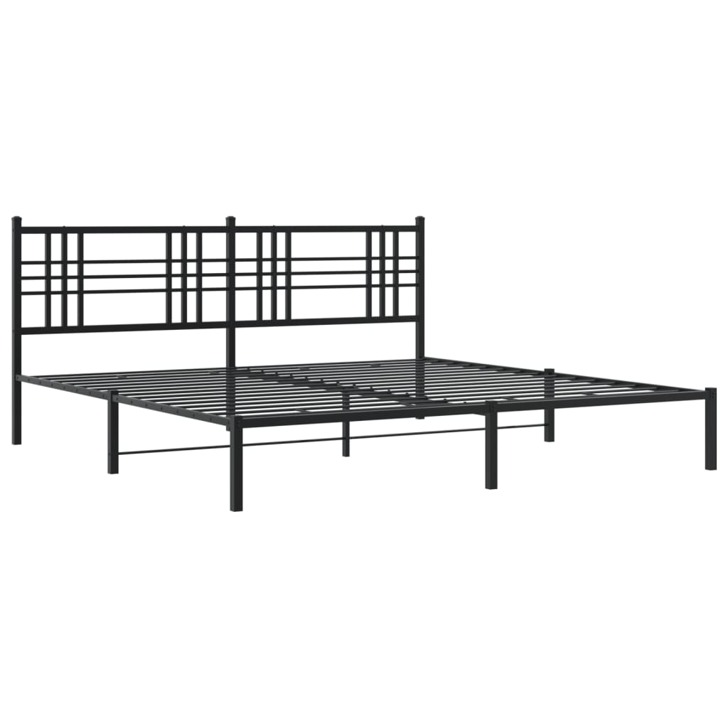 Metalni okvir za krevet s uzglavljem crni 183x213 cm