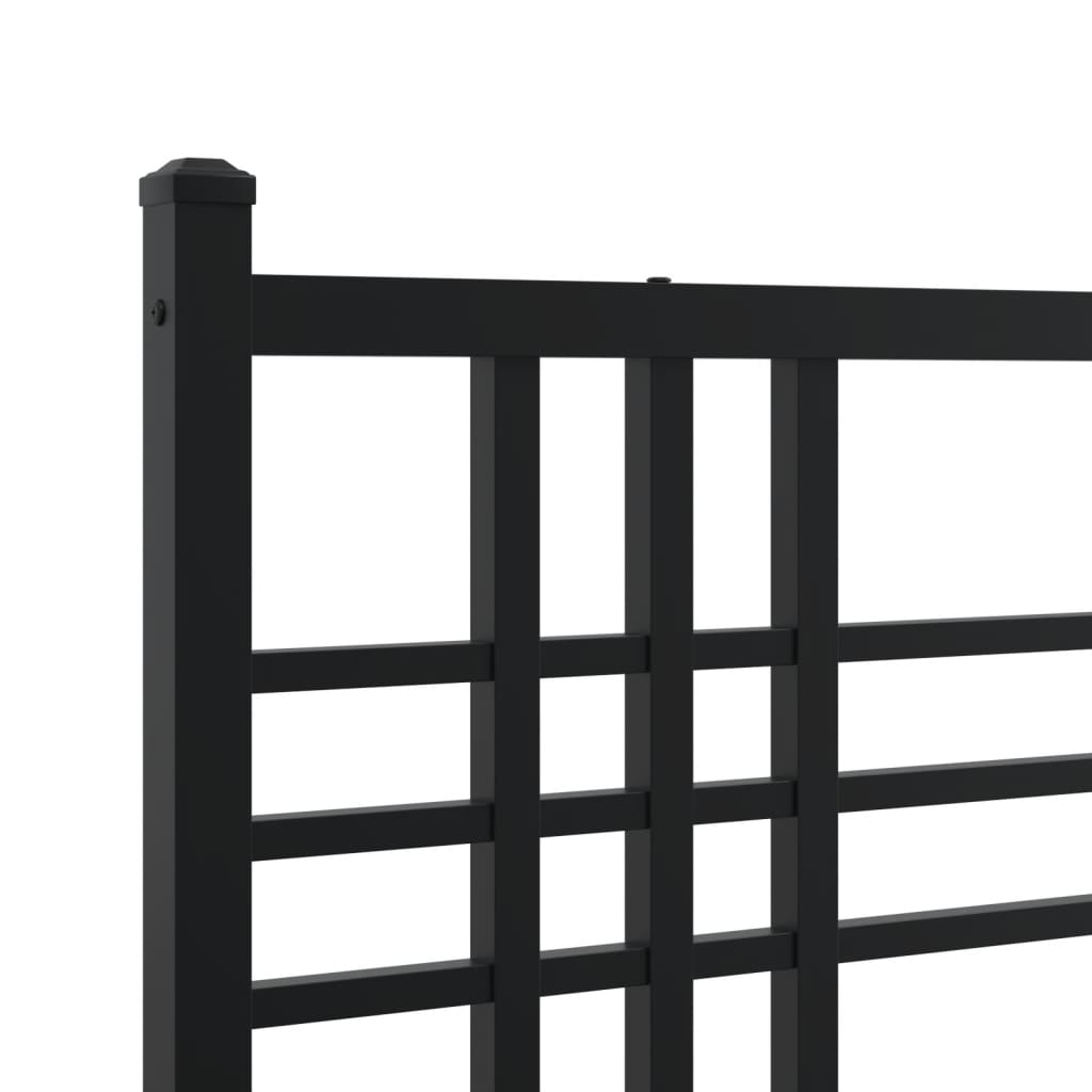 Metalni okvir kreveta uzglavlje i podnožje crni 80x200 cm