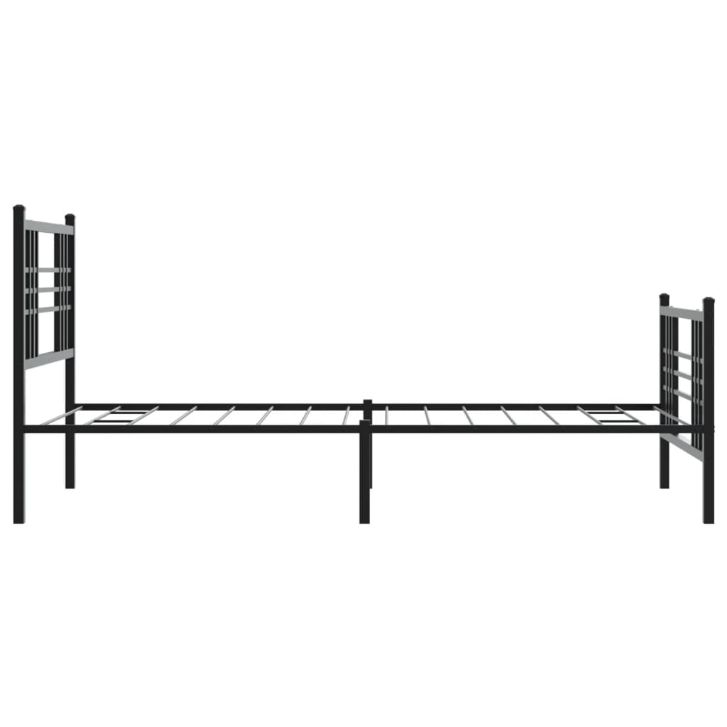 Metalni okvir kreveta uzglavlje i podnožje crni 100x200 cm
