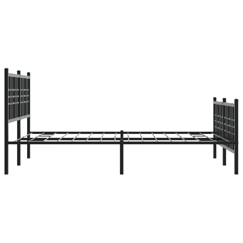 Metalni okvir kreveta uzglavlje i podnožje crni 137x190 cm