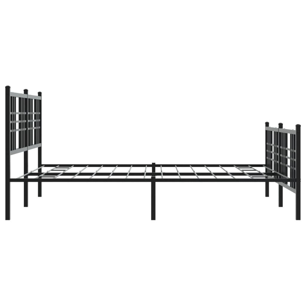 Metalni okvir kreveta uzglavlje i podnožje crni 150x200 cm