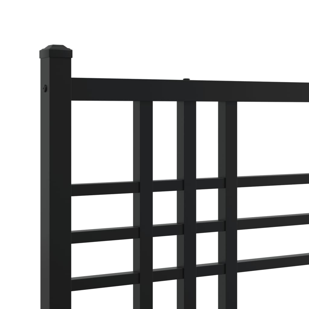 Metalni okvir kreveta uzglavlje i podnožje crni 150x200 cm