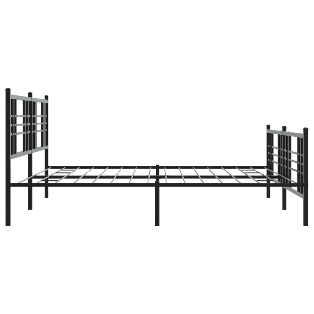 Metalni okvir kreveta uzglavlje i podnožje crni 183x213 cm