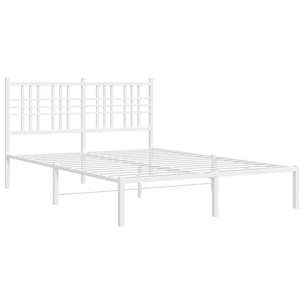 Metalni okvir za krevet s uzglavljem bijeli 120x200 cm