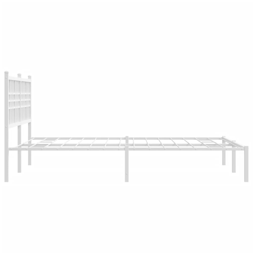Metalni okvir za krevet s uzglavljem bijeli 120x200 cm