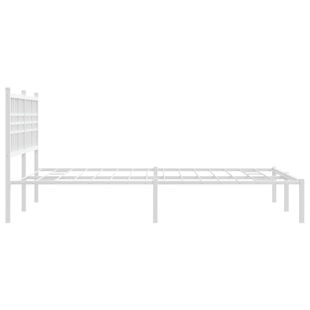 Metalni okvir za krevet s uzglavljem bijeli 140 x 200 cm