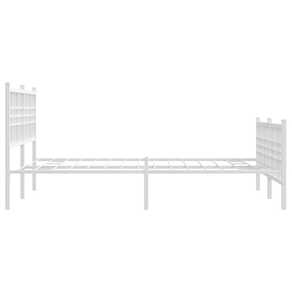 Metalni okvir kreveta uzglavlje i podnožje bijeli 120x200 cm