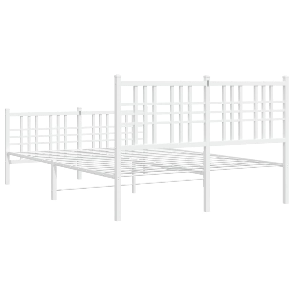 Metalni okvir kreveta uzglavlje i podnožje bijeli 120x200 cm