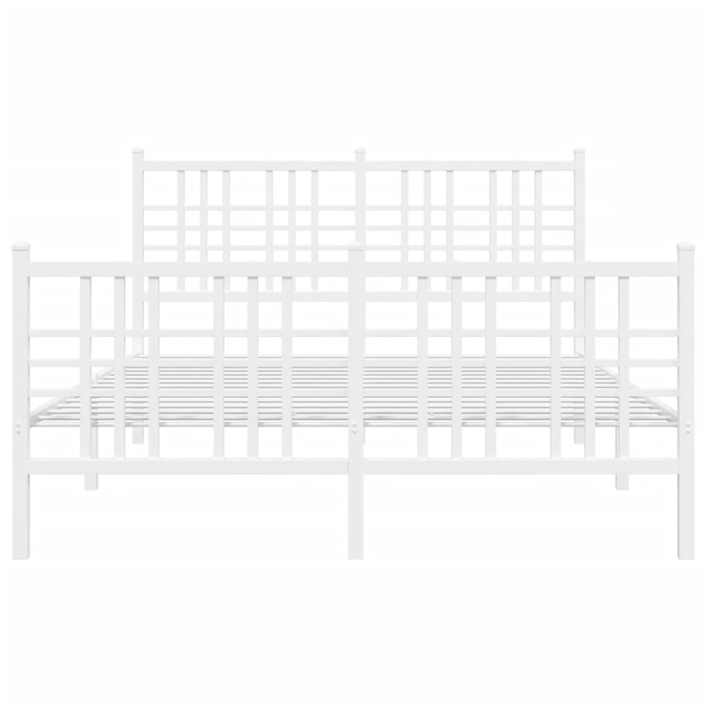 Metalni okvir kreveta uzglavlje i podnožje bijeli 140x200 cm