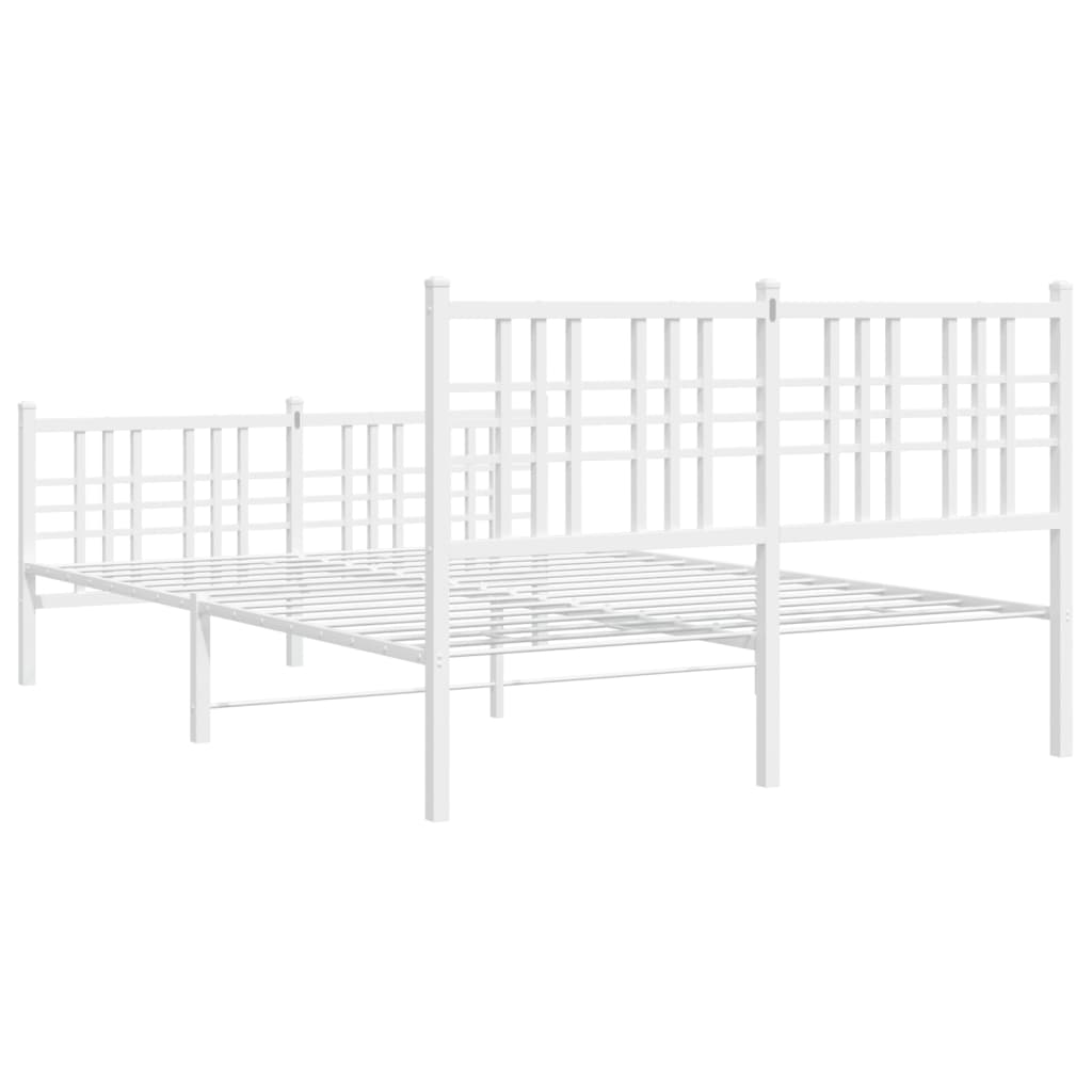 Metalni okvir kreveta uzglavlje i podnožje bijeli 140x200 cm