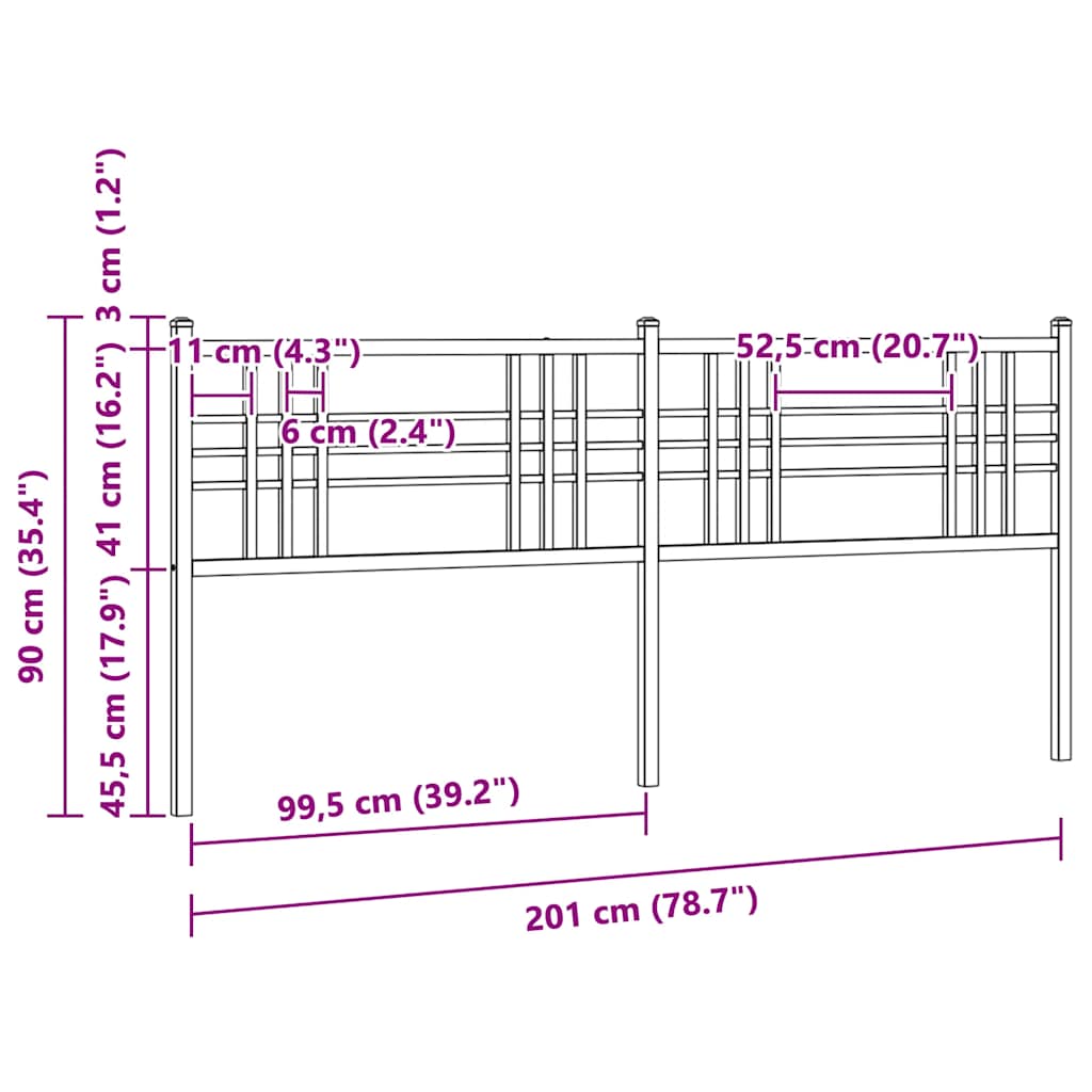 Metalno zamjensko uzglavlje bijelo 200 cm
