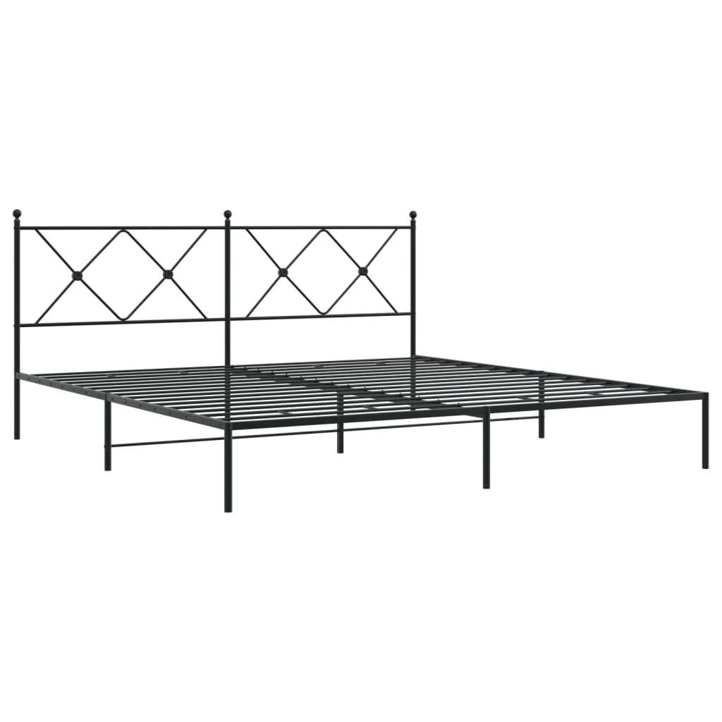 Metalni okvir za krevet s uzglavljem crni 183x213 cm