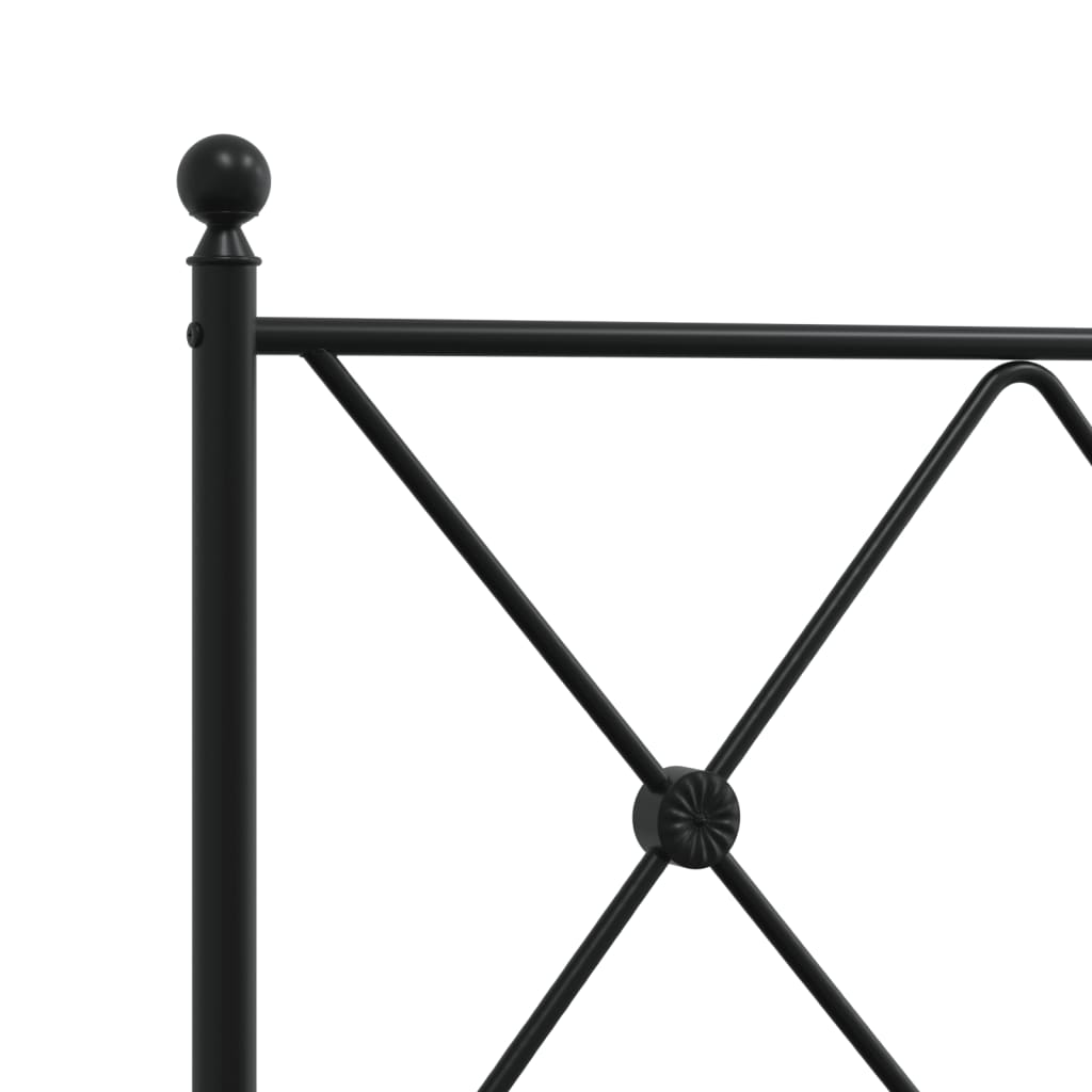 Metalni okvir kreveta uzglavlje i podnožje crni 100x200 cm