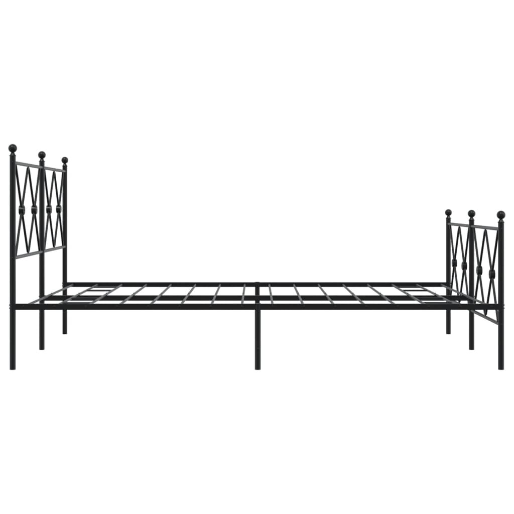Metalni okvir kreveta uzglavlje i podnožje crni 140x200 cm
