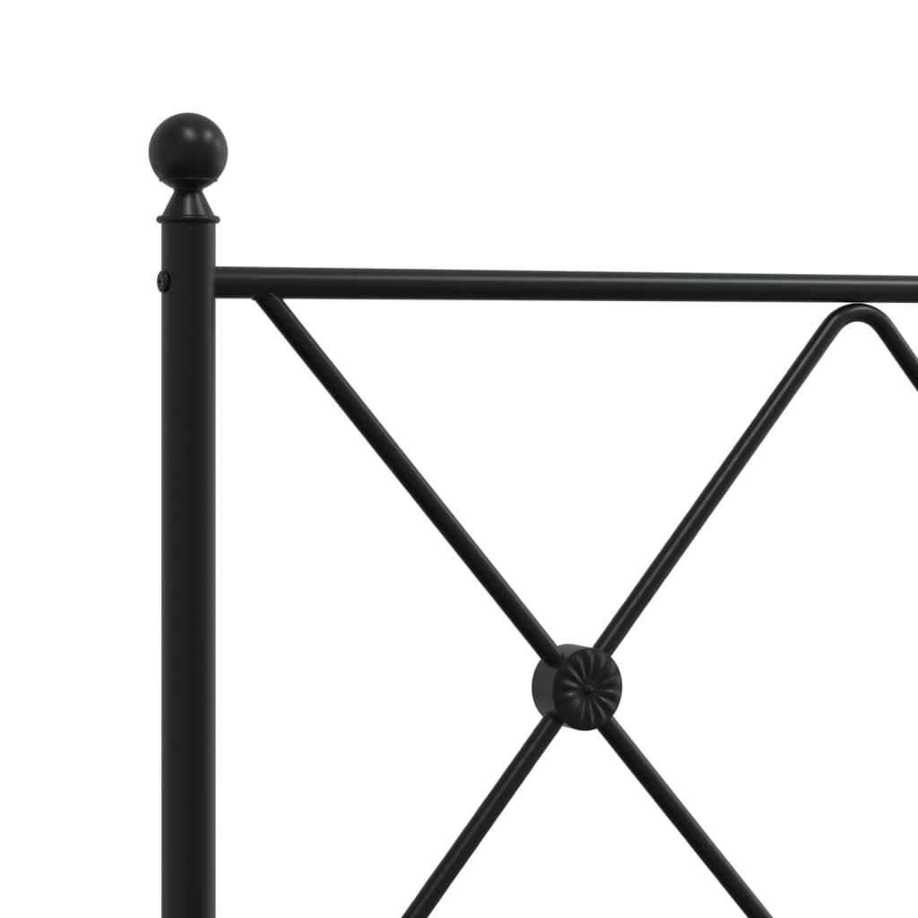 Metalni okvir kreveta uzglavlje i podnožje crni 140x200 cm