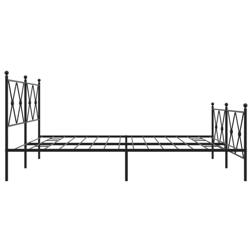 Metalni okvir kreveta uzglavlje i podnožje crni 183x213 cm