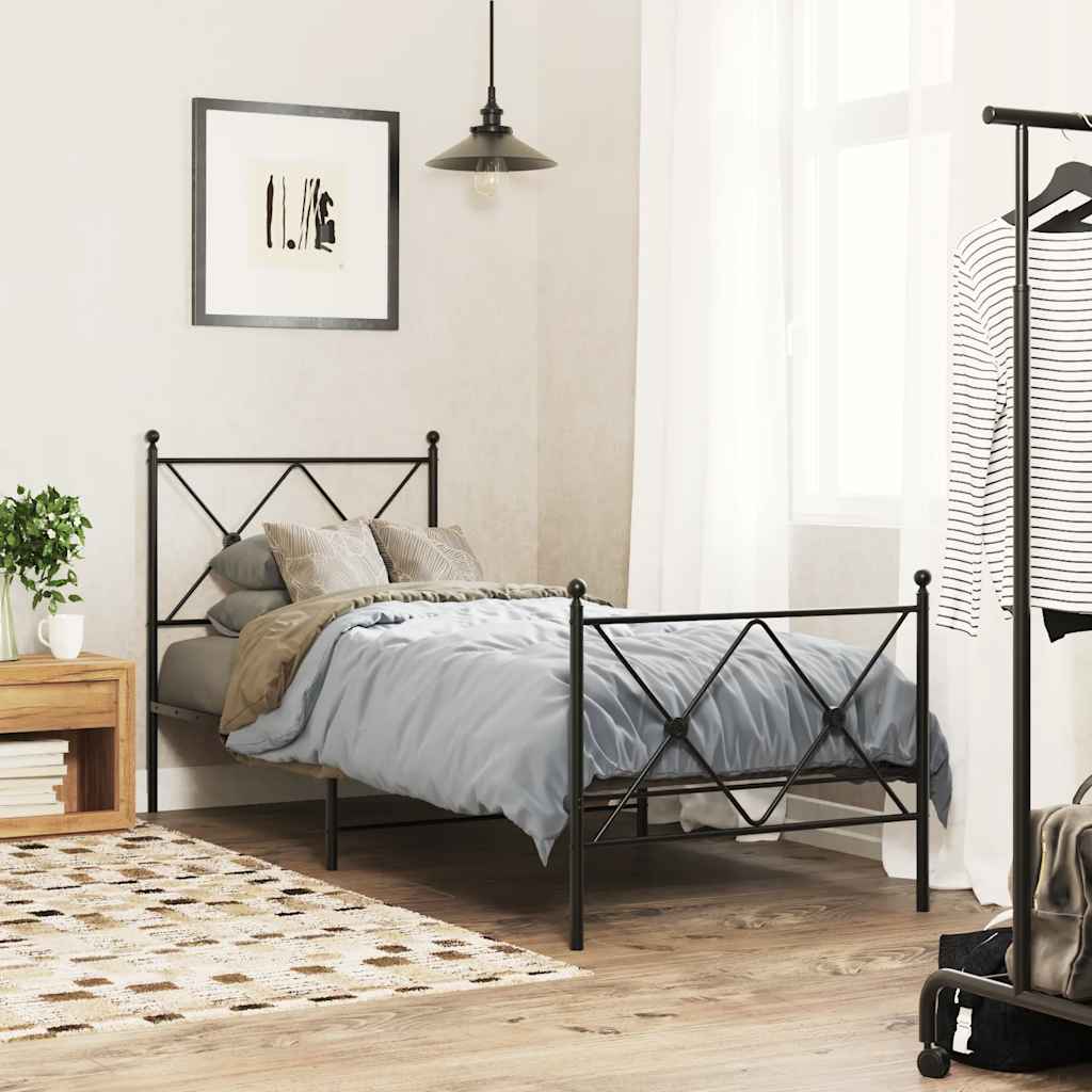 Metalno zamjensko uzglavlje crno 80 cm
