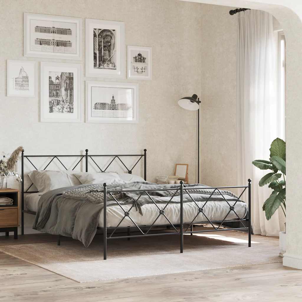 Metalno zamjensko uzglavlje crno 160 cm