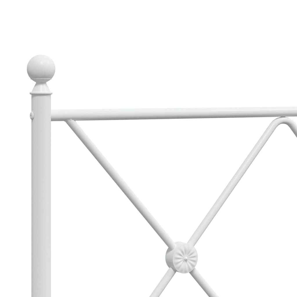 Metalni okvir za krevet s uzglavljem bijeli 90 x 190 cm