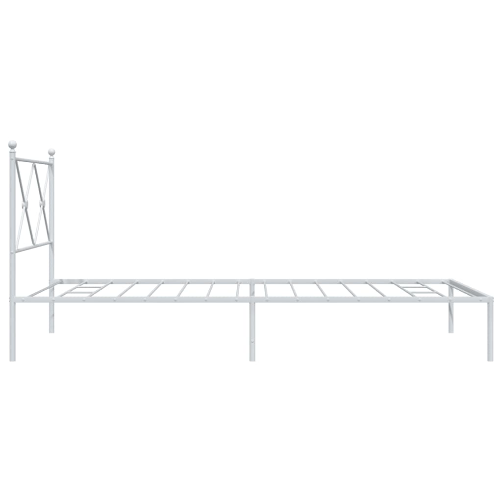 Metalni okvir za krevet s uzglavljem bijeli 100x190 cm