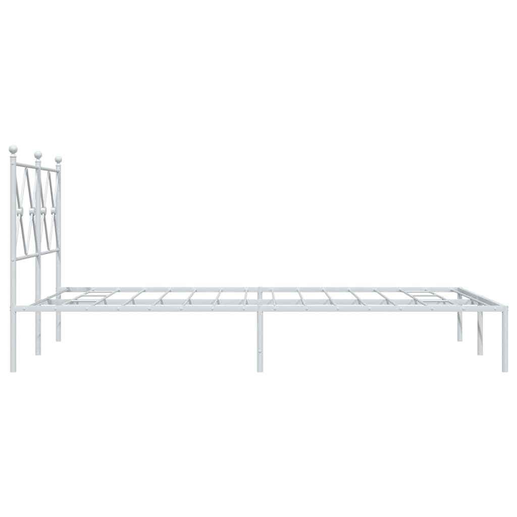 Metalni okvir za krevet s uzglavljem bijeli 120x200 cm