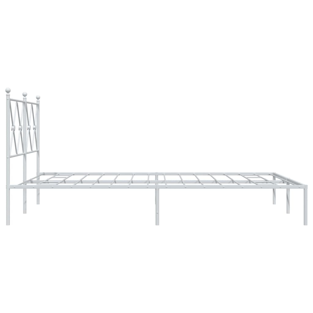 Metalni okvir za krevet s uzglavljem bijeli 140 x 190 cm
