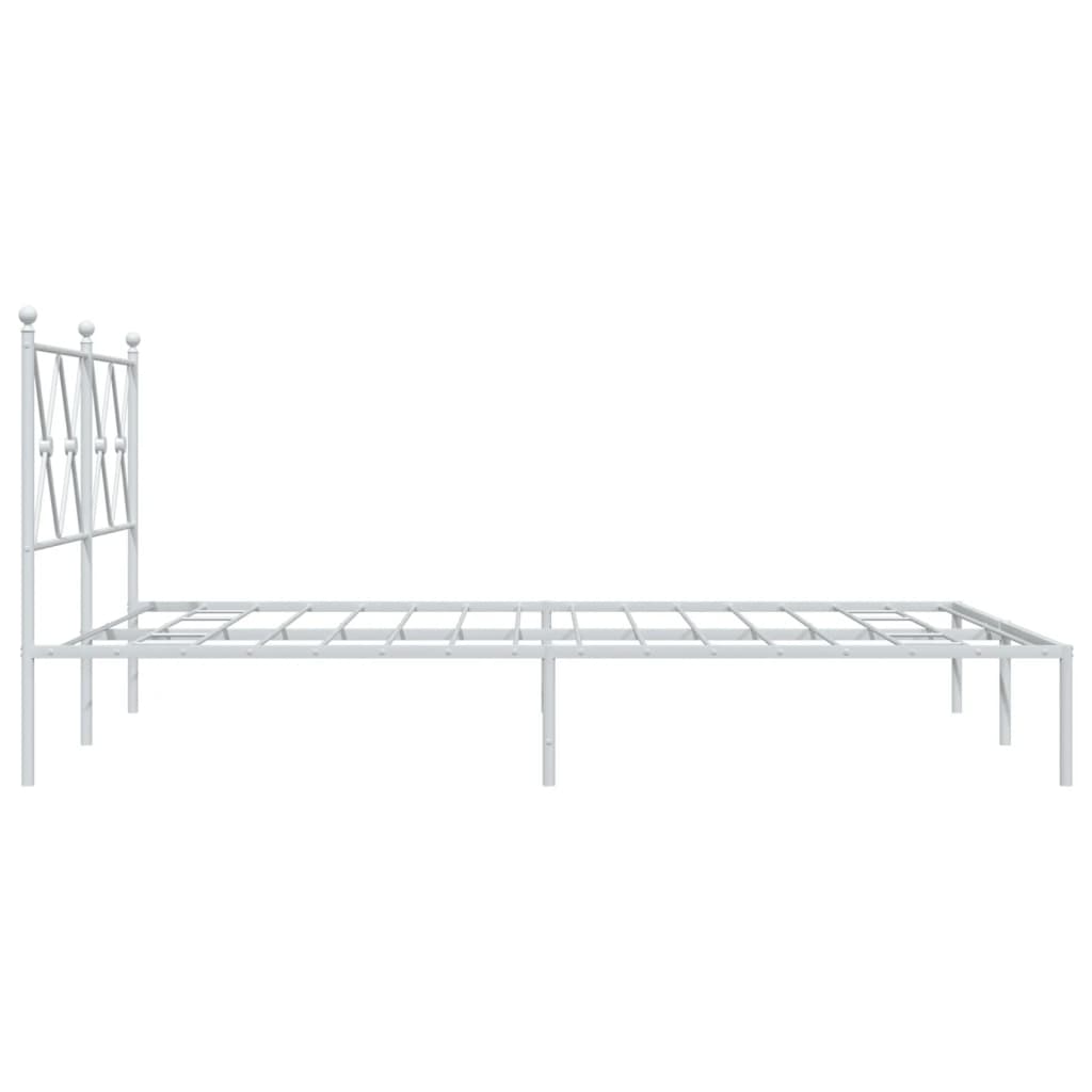 Metalni okvir za krevet s uzglavljem bijeli 140 x 200 cm
