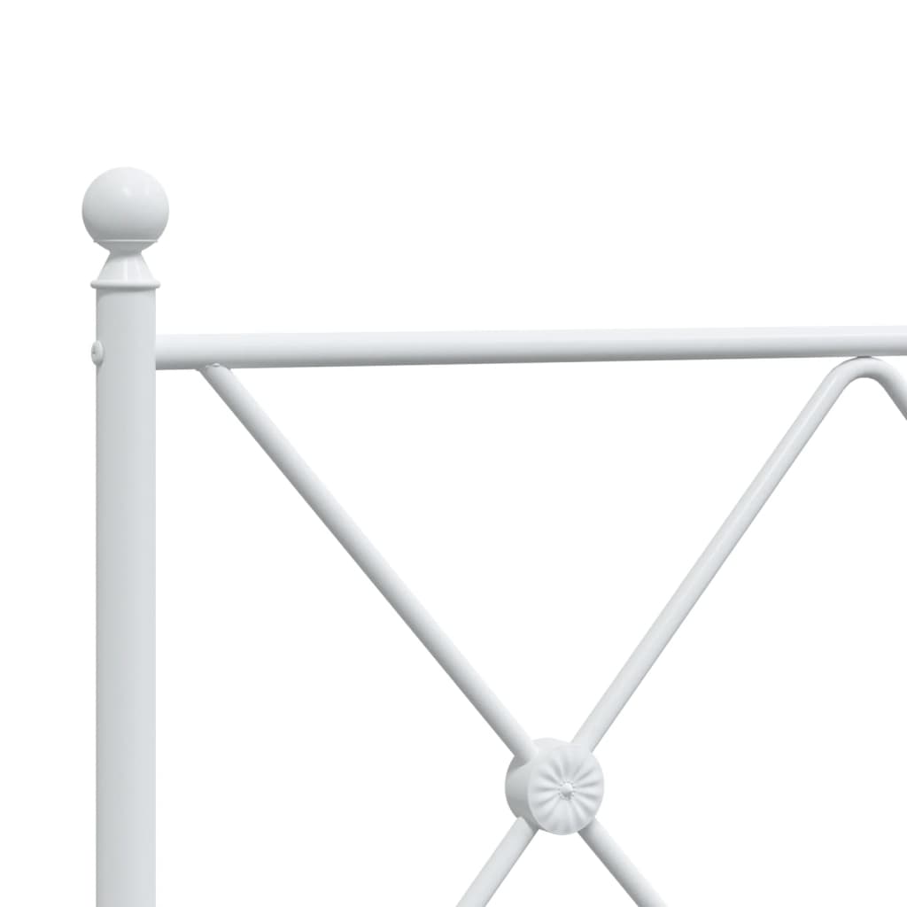 Metalni okvir za krevet s uzglavljem bijeli 183x213 cm