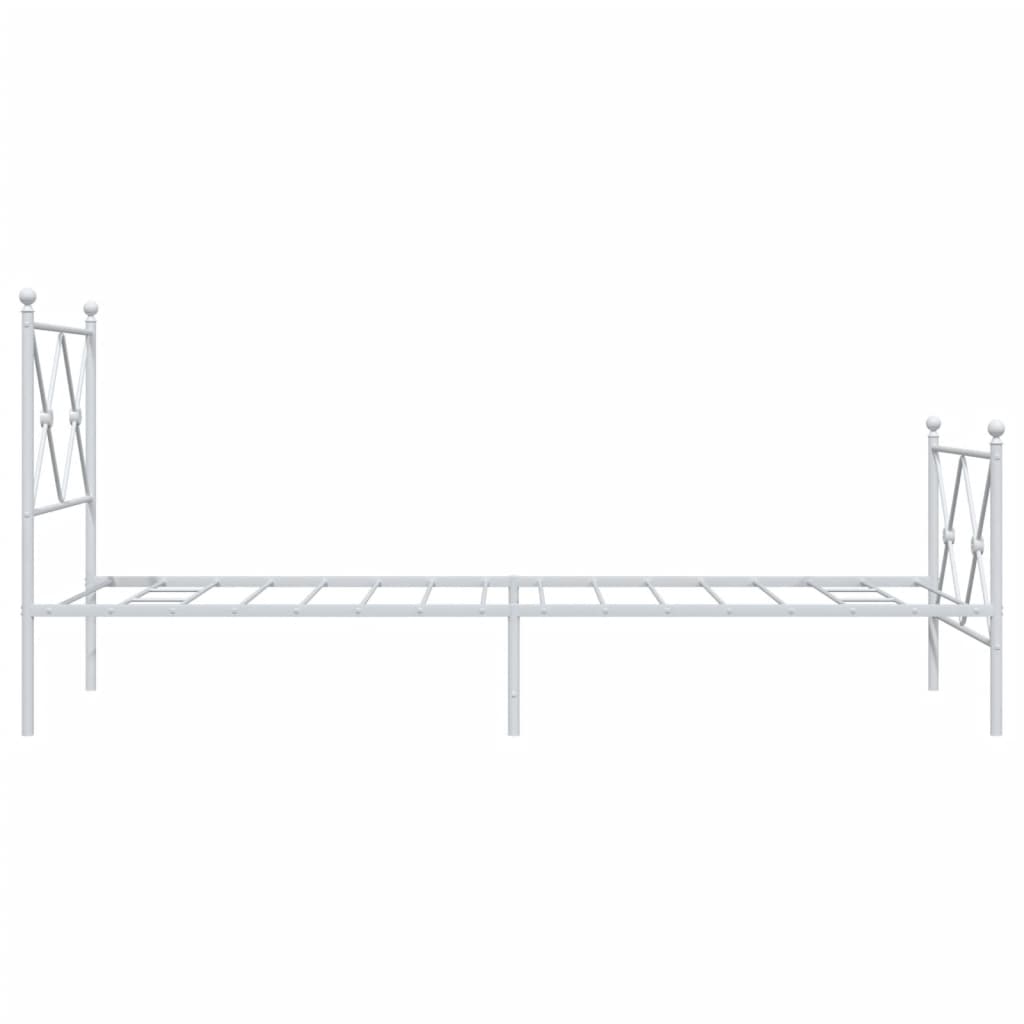 Metalni okvir kreveta uzglavlje i podnožje bijeli 80x200 cm
